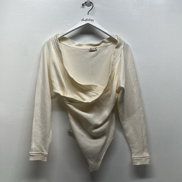 Intimately Free People Lovin This Feeling Bodysuit Long Sleeve Knit Cream Large - Picture 2 of 6